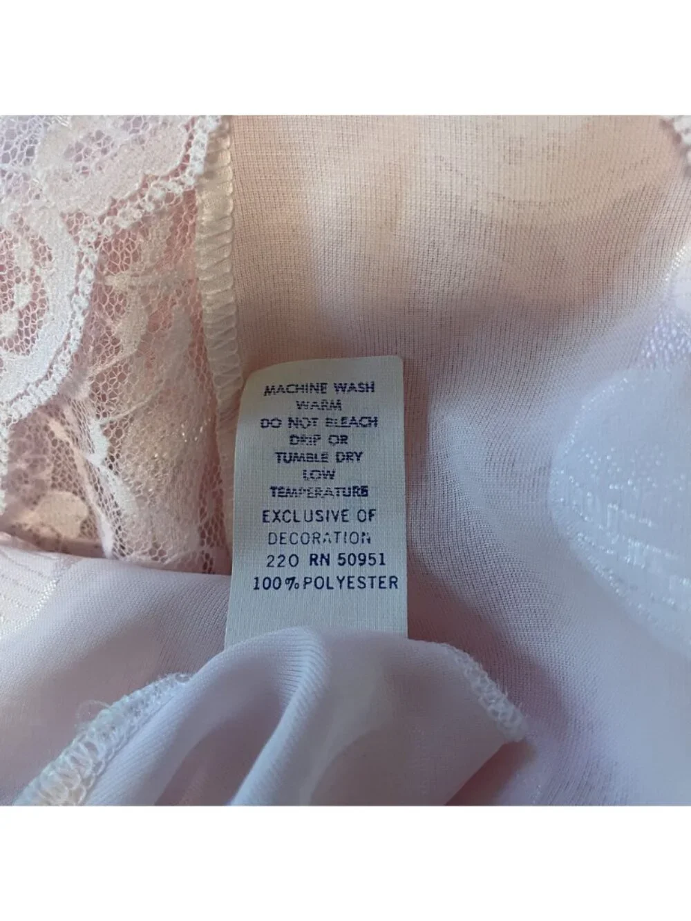 80s Vintage Sheer Lacy Pink Strappy Teddy with High Cut Legs Lingerie Size M - Picture 5 of 5